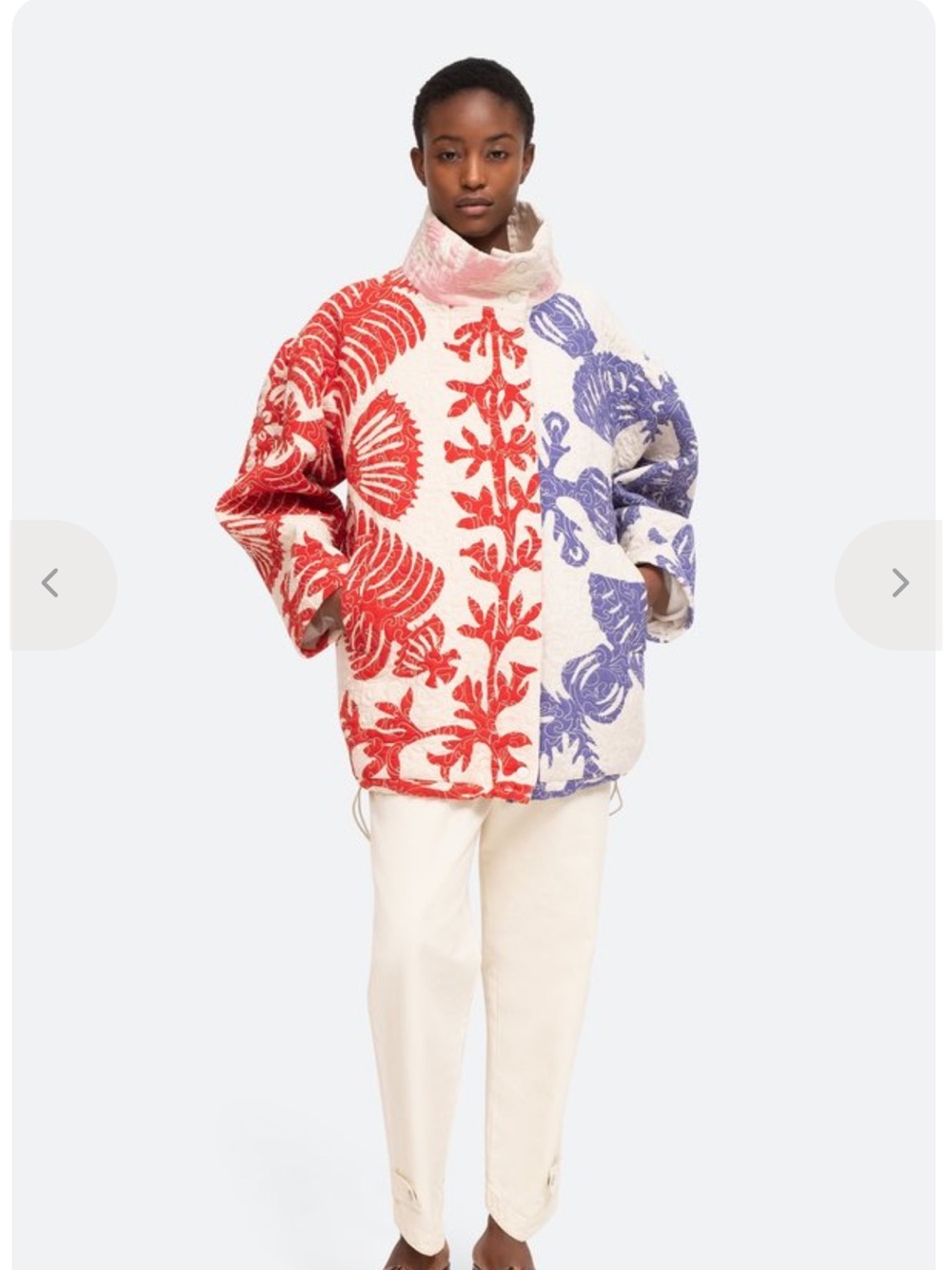 Sea New York Henrietta Funnel Neck Quilted Oversized Bomber Jacket